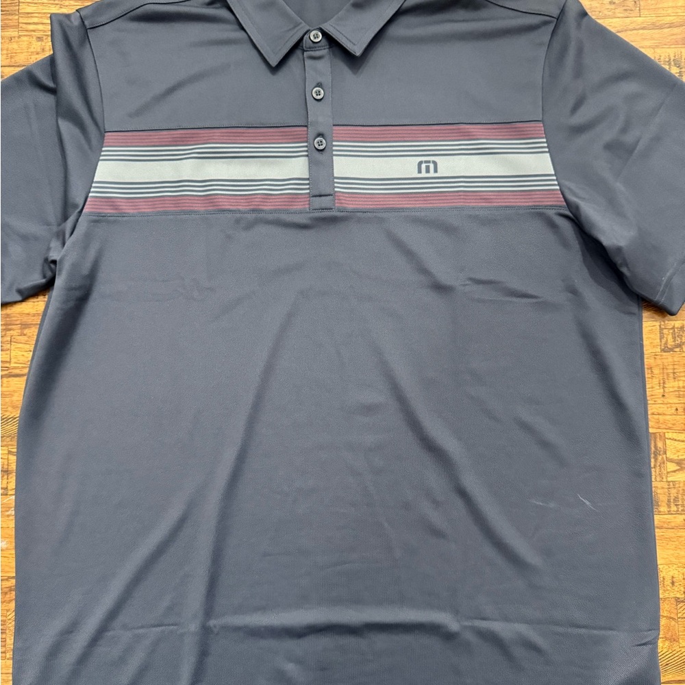 EUC Travis Matthew Polo Shirt Gray Performance Golf Men Size XL